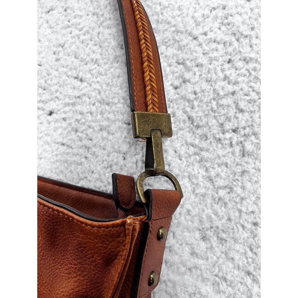 Darcy Marks London Vegan Brown Pebbled Leather Shoulder Tote Bag - Picture 9 of 16